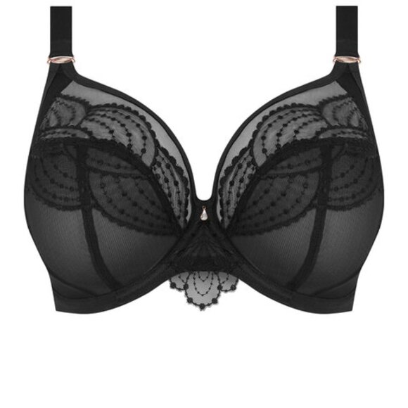 Women's Elomi Priya Plunge Bra Sexy Black Size 38J - Picture 3 of 11